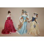 THREE ROYAL WORCESTER LADY FIGURES, TO INCLUDE TEA AT THE RITZ, ALICE AND AUDREY HEPBURN (3)