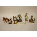 A COLLECTION OF GOEBEL FIGURES TOGETHER WITH A BESWICK BOXER DOG, SMALL ROYAL DOULTON CHARACTER