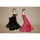 TWO ROYAL DOULTON LADY FIGURES TO INCLUDE ANNABEL VISION IN RED HN4493 AND IN VOGUE AMELIA HN4327