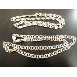 TWO STERLING SILVER CHAINS, APPROX TOTAL WEIGHT 32.7G