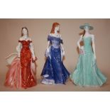 THREE ROYAL WORCESTER LADY FIGURES TO INCLUDE MIDNIGHT ENCOUNTER, PHILIPPA, AND SERENA