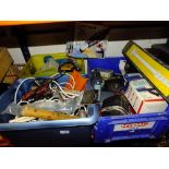 THREE TRAYS OF MIXED ELECTRICAL PARTS AND TOOL BITS ETC