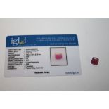 AN IGLI CERTIFIED OCTAGONAL CUT 4.79CT RUBY