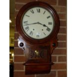 AN ANTIQUE MAHOGANY WALLCLOCK - PENDULUM