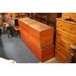 TWO VINTAGE TRUNKS H-42 W-152 CM