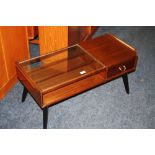 E. GOMME FOR G-PLAN A RETRO GLAZED COFFEE TABLE WITH DRAWER H-42 W-88 CM