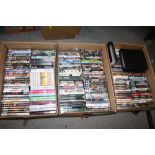THREE TRAYS OF DVDS