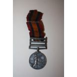 A SOUTH AFRICAN WAR MEDAL AWARDED TO 1424 PTE J. LITTON I..LEIC..REGT