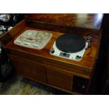 A RETRO TEAK CASED ' GARRARD MODEL 301' RADIOGRAMME WITH STELLAPHONE REEL 2 REEL PLAYER H-80 W-95