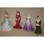 FOUR COALPORT LADY FIGURES, TO INCLUDE LADIES OF FASHION JULIA, TARA AND THE SKATER (4)