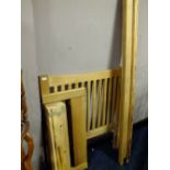 A MODERN LIGHT OAK SINGLE BED FRAME W-100 CM