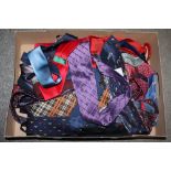 A TRAY OF VINTAGE TIES, to include WM travel examples