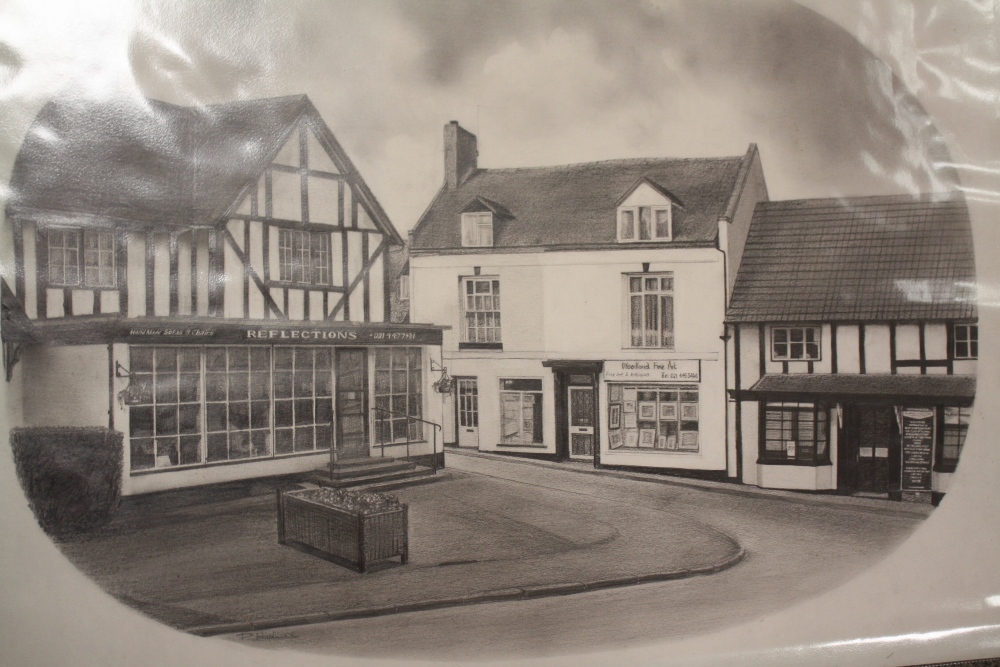 A FOLDER OF ASSORTED UNFRAMED PICTURES TO INCLUDE ARCHITECTURAL EXAMPLES, PENCIL SKETCH OF A - Image 3 of 7