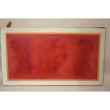 AN UNFRAMED ABSTRACT OIL ON CANVAS SIGNED BOB PAUL LOWER RIGHT - OVERALL SIZE 81CM X 46 CM
