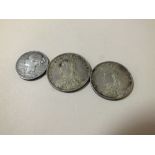 A VICTORIAN 1837 DIAMOND JUBILEE MEDALLION TOGETHER WITH TWO OTHER VICTORIAN COINS