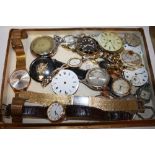 A COLLECTION OF VINTAGE AND MODERN WRISTWATCHES, POCKET WATCH PARTS ETC.