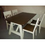 A MODERN OAK TABLE AND FOUR CHAIRS BY BENTLEY DESIGNS P[REMIER COLLECTION¦Condition Report:Has