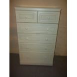 A 2 OVER 4 MODERN ALSTONS CHEST OF DRAWERS IN WHITE