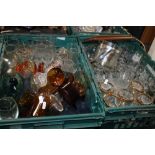 TWO TRAYS OF GLASSWARE (TRAYS NOT INCLUDED)¦