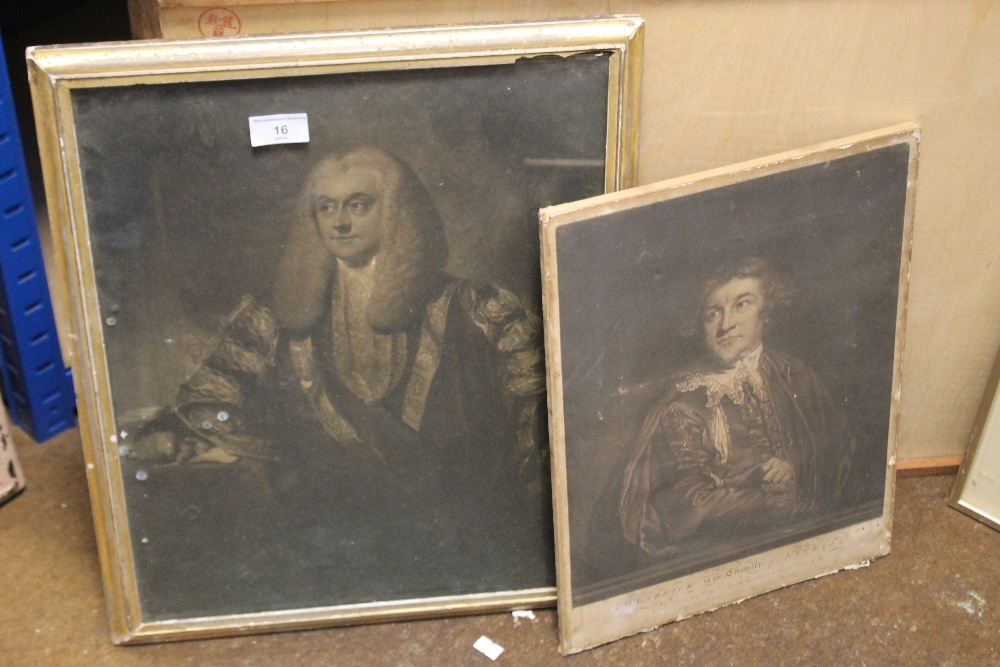 A MOUNTED ENGRAVING TITLED 'MR GARRICK IN THE CHARACTER OF KITELY TOGETHER WITH A FRAMED AND