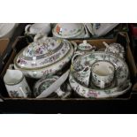 A TRAY OF INDIAN TREE TEA & DINNERWARE TO INCLUDE A LARGE LIDDED TUREEN (TRAY NOT INCLUDED)