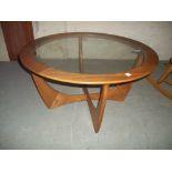 A ROUND GLAZED RETRO COFFEE TABLE