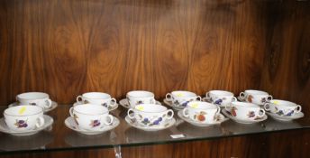 A COLLECTION OF ROYAL WORCESTER 'EVESHAM' CUPS AND SAUCERS, 12 OF EACH