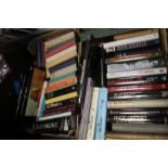 TWO TRAYS OF BOOKS ON MUSIC, THEATRE AND ENTERTAINMENT (TRAYS NOT INCLUDED)