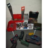 A SELECTION OF TOOLS AND TOOLBOXES ETC.