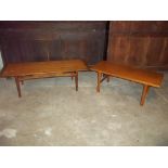 TWO LONG JOHN TEAK RETRO COFFEE TABLES, ONE OF WHICH IS G PLAN
