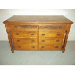 AN OAK INLAID SIDE BY SIDE VINTAGE DESK / TABLE