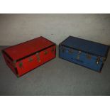 TWO TRAVEL TRUNKS / STORAGE BOXES