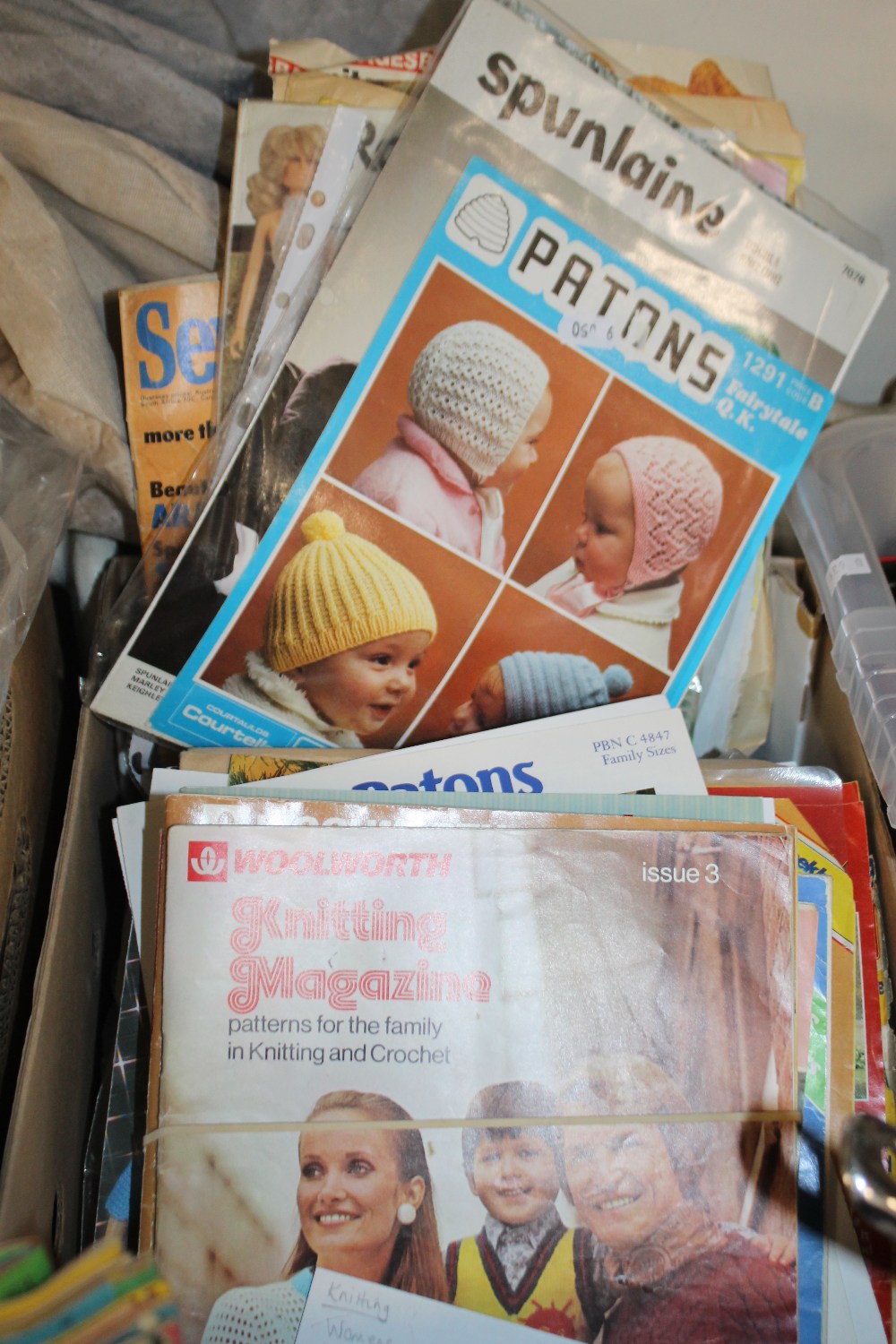 A COLLECTION OF KNITTING PATTERNS, SEWING PATTERNS ETC TO INCLUDE 1940S, 1950S, 1960S ETC.