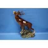 A CERAMIC STAG, APPROX. H 44 CM¦Condition Report:There is a small loss to the tip of one antler