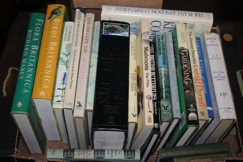 A TRAY OF BOOKS ON NATURAL HISTORY, BIRDS, PLANTS ETC.