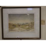 A FRAMED AND GLAZED WATERCOLOUR RURAL SCENE SIGNED J. GEMMELL