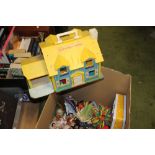 A FISHER PRICE PLAYHOUSE AND A QUANTITY OF CONTINENTAL STYLE DOLLS