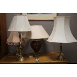 FOUR LAMPS WITH SHADES