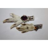 TWO SCOTTISH STYLE GEMSET CLAW BROOCHES