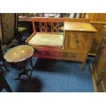 A MAHOGANY TELEPHONE TABLE, NEST OF TABLES AND WINE TABLE (3)
