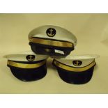 THREE NAVAL OFFICERS CAPS