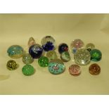 A- COLLECTION OF STUDIO GLASS PAPERWEIGHTS (18)