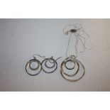 A SILVER NECKLACE AND EARRINGS - APPROX WEIGHT 11.6G
