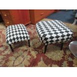 TWO MODERN BLACK AND WHITE STOOLS