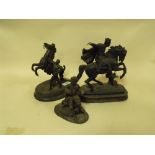 THREE SPELTER STYLE FIGURES A/F