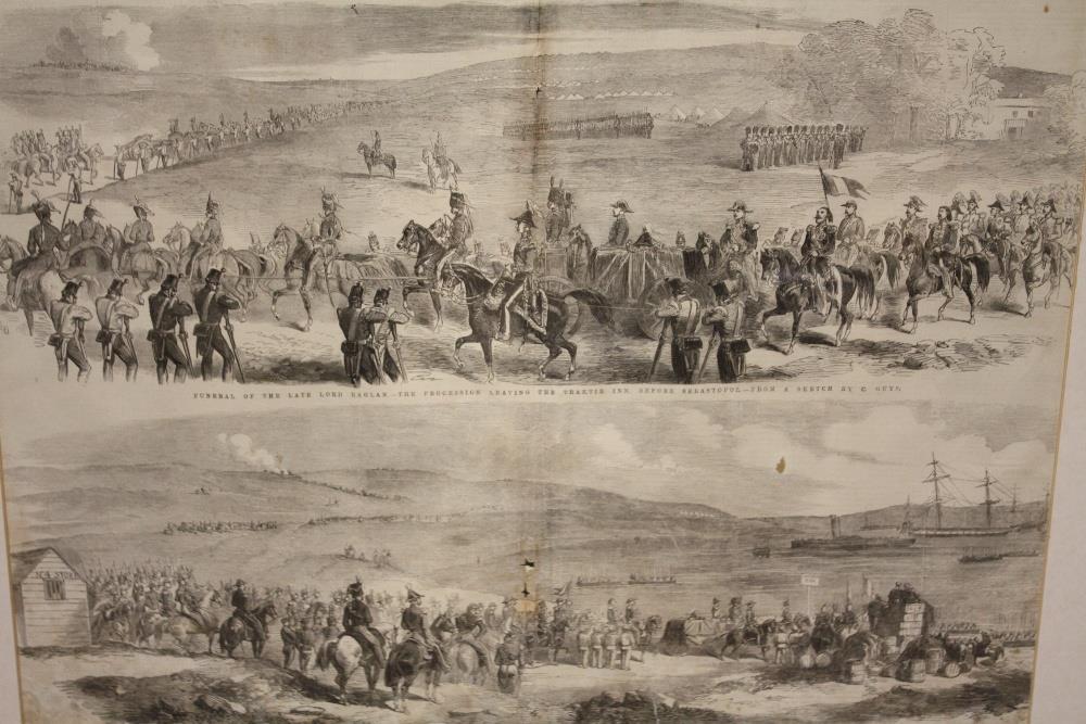 A DOUBLE SIDED FRAMED AND GLAZED 'THE LONDON ILLUSTRATED NEWS' FOR JULY 28 1855 REPORTING THE 'CHA - Image 2 of 3