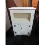 A SMALL PAINTED SIDE CABINET W 50 CM