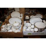 A LARGE QUANTITY OF MINTON SATURN TEA AND DINNERWARE TO INCLUDE TEA AND COFFEE POTS, TUREENS,