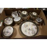 AN ORIENTAL EGG SHELL STYLE PART TEA SET, A/F