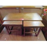 A RETRO TEAK NEST OF TABLES H-41 CM W-93 CM